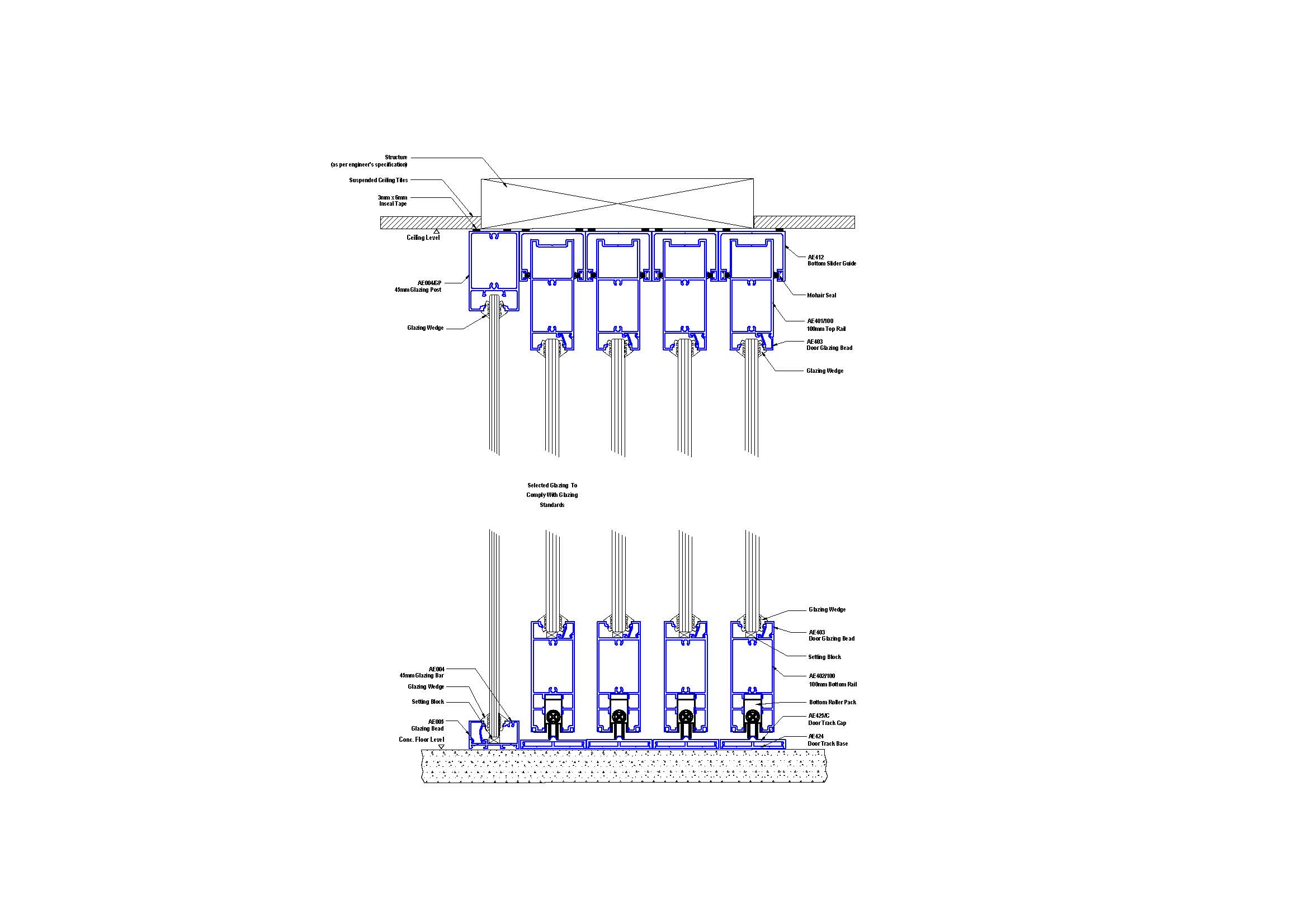 D06(Q) Quad Bottom Rolled Door Section